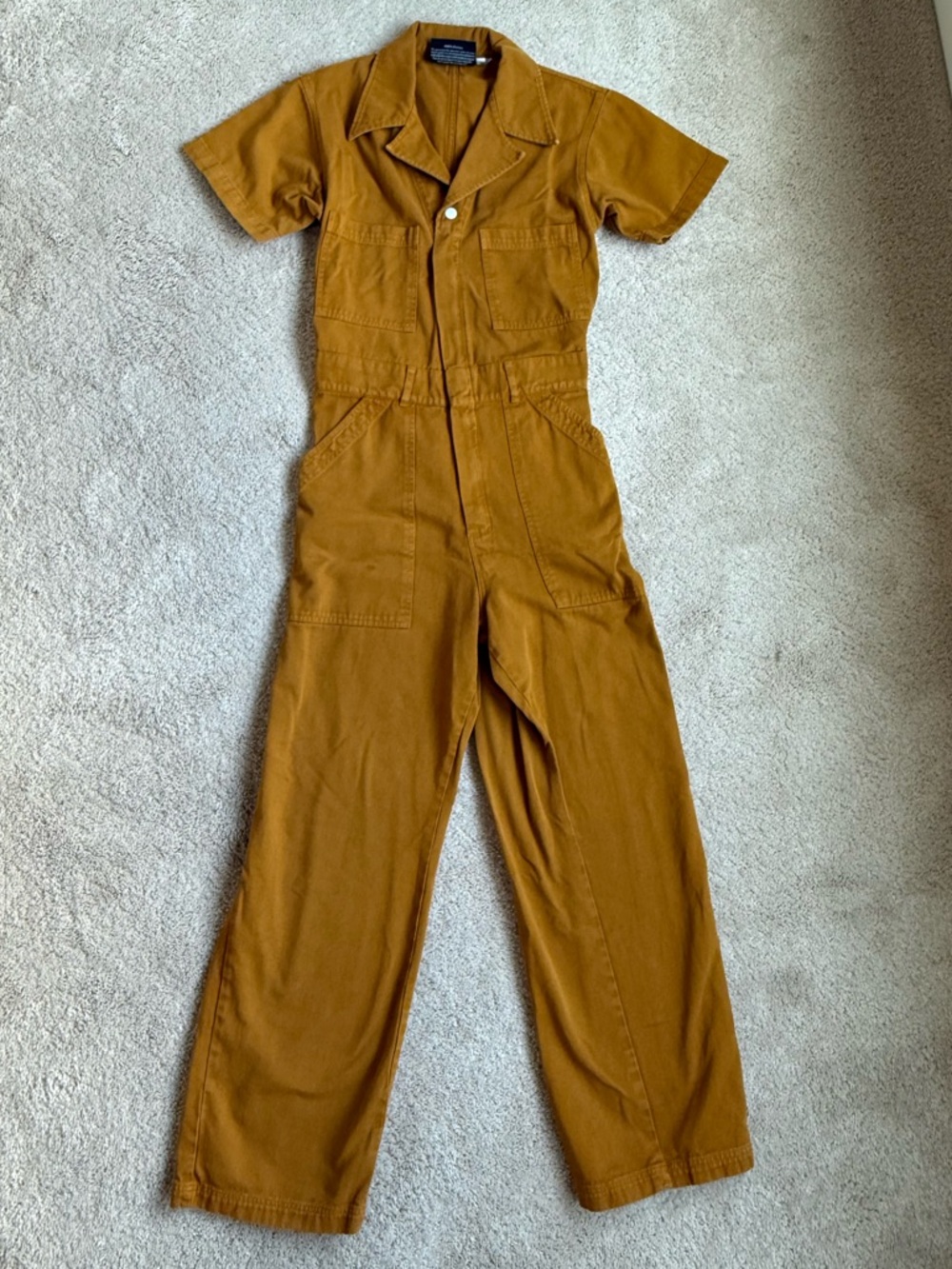 Big Bud Press shortsleeved jumpsuit mustard yellow sz M - Picture 9 of 11